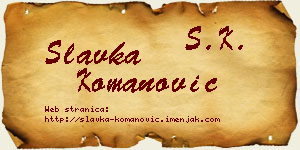 Slavka Komanović vizit kartica